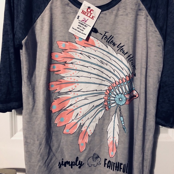 Simply Faithful Quarter Sleeve Gray Tee - Picture 2 of 3